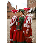 Landsknecht geblümter Ärmel Grün/Rot – Wollmischgewebe XL