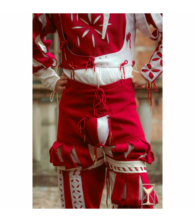Landsknecht-Hose Weiß/Rot Yoremade – Renaissance Breeches