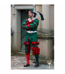 Landsknecht Wasserfall-Ärmel Grün/Rot – Historisches Kostüm L