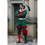 Landsknecht Wasserfall-Ärmel Grün/Rot – Historisches Kostüm L