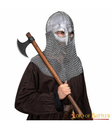 Antiker Wikingerbrillenhelm mit unvernieteter Kettenbrünne