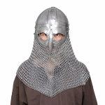 Antiker Wikingerbrillenhelm mit unvernieteter Kettenbrünne