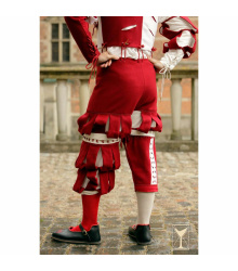 Landsknecht-Hose Weiß/Rot Yoremade – Renaissance Breeches L