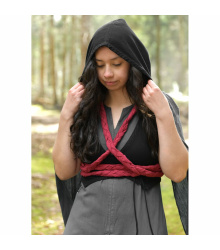 Mittelalter Weste mit Kapuze schwarz Damen "Nalen" M