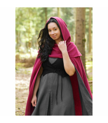 Mittelalter Weste mit Kapuze schwarz Damen "Nalen" M