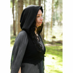 Mittelalter Weste mit Kapuze schwarz Damen "Nalen" M