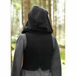 Mittelalter Weste mit Kapuze schwarz Damen "Nalen" M