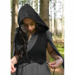 Mittelalter Weste mit Kapuze schwarz Damen "Nalen" M