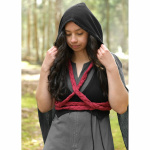 Mittelalter Weste mit Kapuze schwarz Damen "Nalen" M