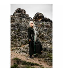 Mittelalter Kleid grün Rundhals knöchellang Baumwolle "Alvilda" XL