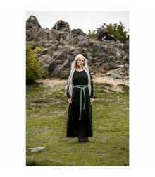 Mittelalter Kleid grün Rundhals knöchellang Baumwolle "Alvilda" XL