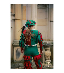 Landsknecht Hose Yoremade – Renaissance Kniebundhose Grün/Rot XL