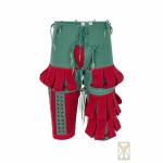 Landsknecht Hose Yoremade – Renaissance Kniebundhose Grün/Rot XL