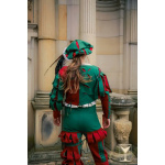 Landsknecht Hose Yoremade – Renaissance Kniebundhose Grün/Rot S