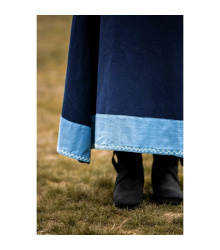 Wikinger Kleid blau V-Ausschnitt Kreuzstich "Jorunn" XXXL