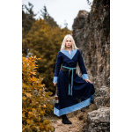Wikinger Kleid blau V-Ausschnitt Kreuzstich "Jorunn" XXXL