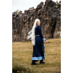 Wikinger Kleid blau V-Ausschnitt Kreuzstich "Jorunn" XXXL