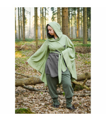 Mittelalter Cape mit Kapuze Baumwolle "Morgana" Grün