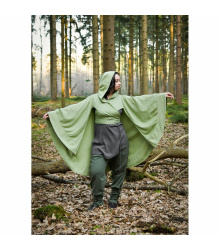 Mittelalter Cape mit Kapuze Baumwolle "Morgana" Grün