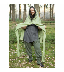 Mittelalter Cape mit Kapuze Baumwolle "Morgana" Grün