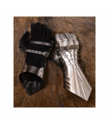 1 Paar Plattenhandschuhe aus 1,3 mm Stahl, vernietet und vernäht, B-Ware