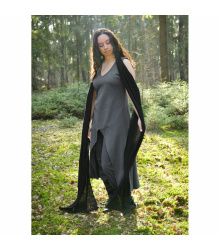 Mittelalter Kleid grau ärmellos mit Schal Köper...