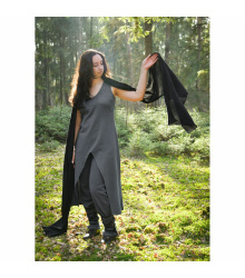 Mittelalter Kleid grau ärmellos mit Schal Köper "Ilora" S