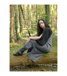 Mittelalter Kleid grau ärmellos mit Schal Köper "Ilora" S