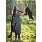 Mittelalter Kleid grau ärmellos mit Schal Köper "Ilora" S