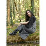 Mittelalter Kleid grau ärmellos mit Schal Köper "Ilora" S