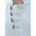 Schweres Mittelalter-Hemd mit Holzknöpfen handgewebt natur