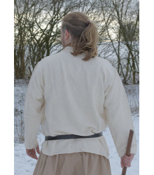 Schweres Mittelalter-Hemd, schnürbar, handgewebt, natur