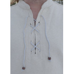 Schweres Mittelalter-Hemd, schnürbar, handgewebt, natur