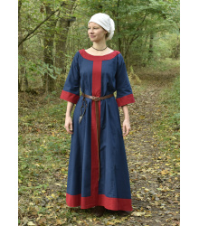 Mittelalterkleid Gudrun, blau/rot