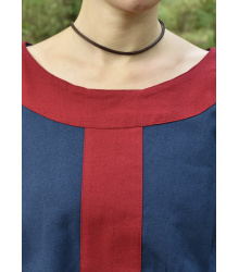 Mittelalterkleid Gudrun, blau/rot