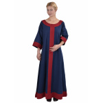 Mittelalterkleid Gudrun, blau/rot
