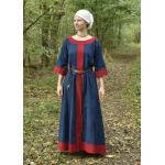 Mittelalterkleid Gudrun, blau/rot