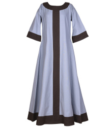 Mittelalterkleid Gudrun, blaugrau/braun