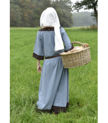 Mittelalterkleid Gudrun, blaugrau/braun