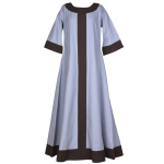 Mittelalterkleid Gudrun, blaugrau/braun