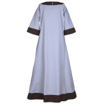 Mittelalterkleid Gudrun, blaugrau/braun