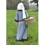 Mittelalterkleid Gudrun, blaugrau/braun