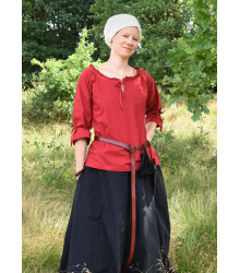 Mittelalter Bluse Birga mit 3/4 Arm, rot