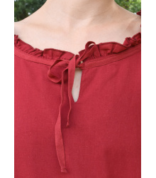 Mittelalter Bluse Birga mit 3/4 Arm, rot