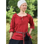 Mittelalter Bluse Birga mit 3/4 Arm, rot