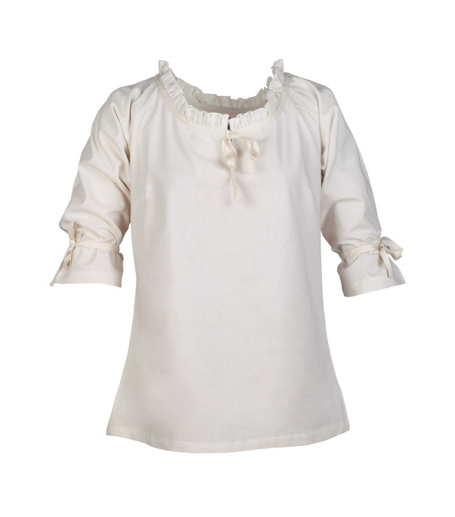 Mittelalter Bluse Birga mit 3/4 Arm, natur