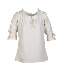 Mittelalter Bluse Birga mit 3/4 Arm, natur