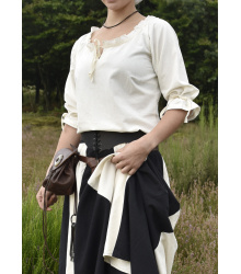 Mittelalter Bluse Birga mit 3/4 Arm, natur