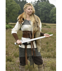 Mittelalter Bluse Birga mit 3/4 Arm, natur