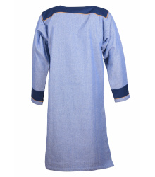 Wikinger Tunika Ove mit Fischgrätmuster, blau